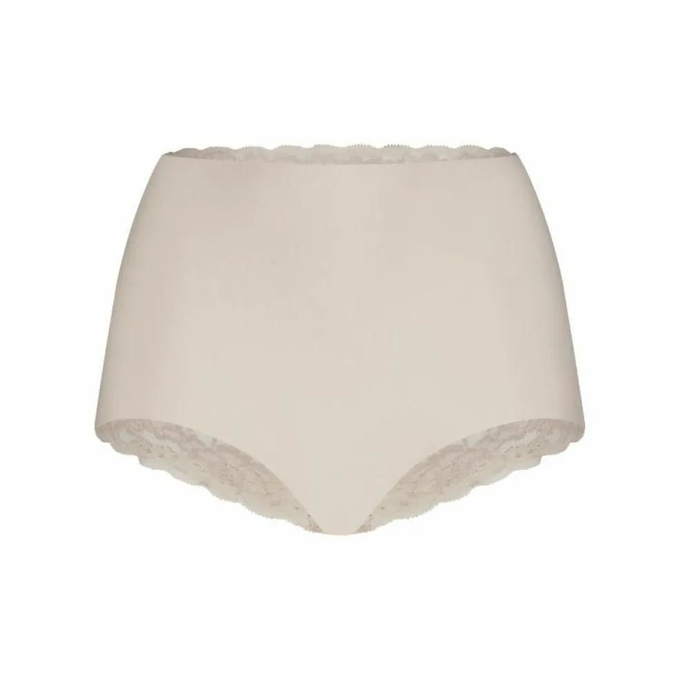 TEN CATE Secrets Lace women high waist met kant (1-pack), dames High waist hoge taille, amandelkleurig