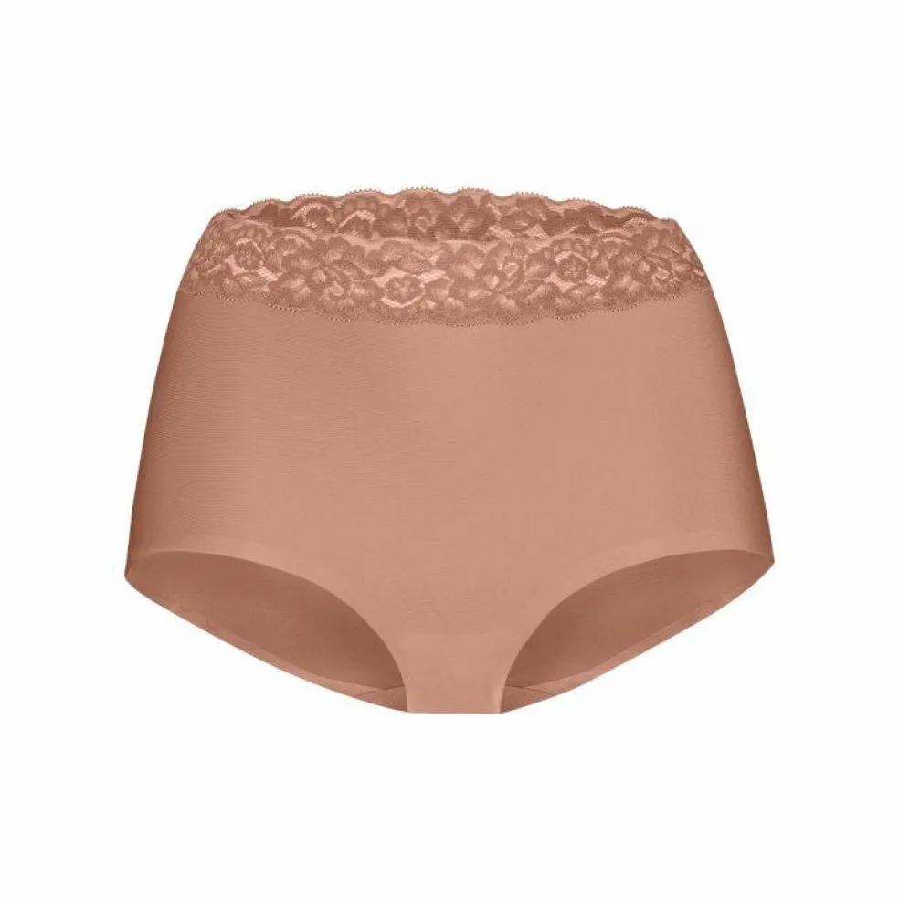 TEN CATE Secrets Lace women high waist met kant (1-pack), dames High waist hoge taille, roze bruin