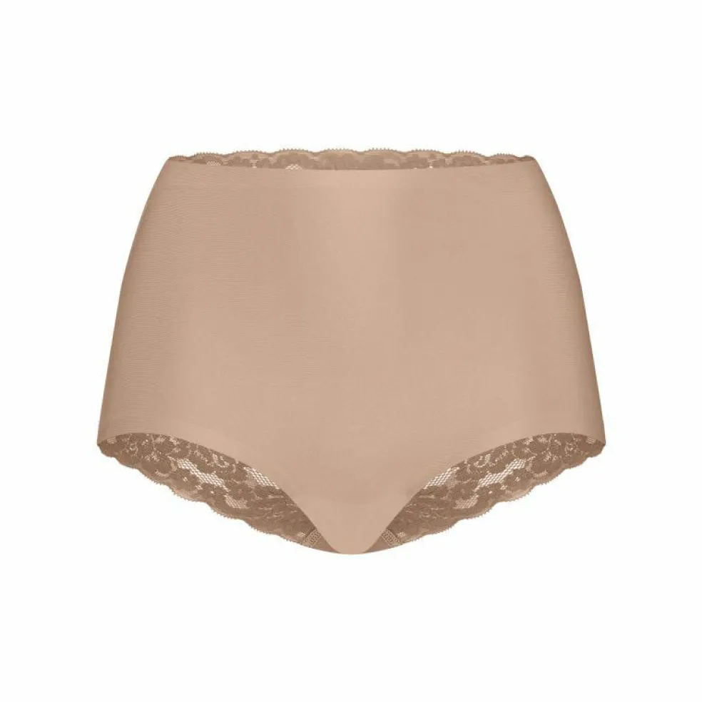 TEN CATE Secrets Lace women high waist met kant (1-pack), dames High waist hoge taille, walnoot bruin