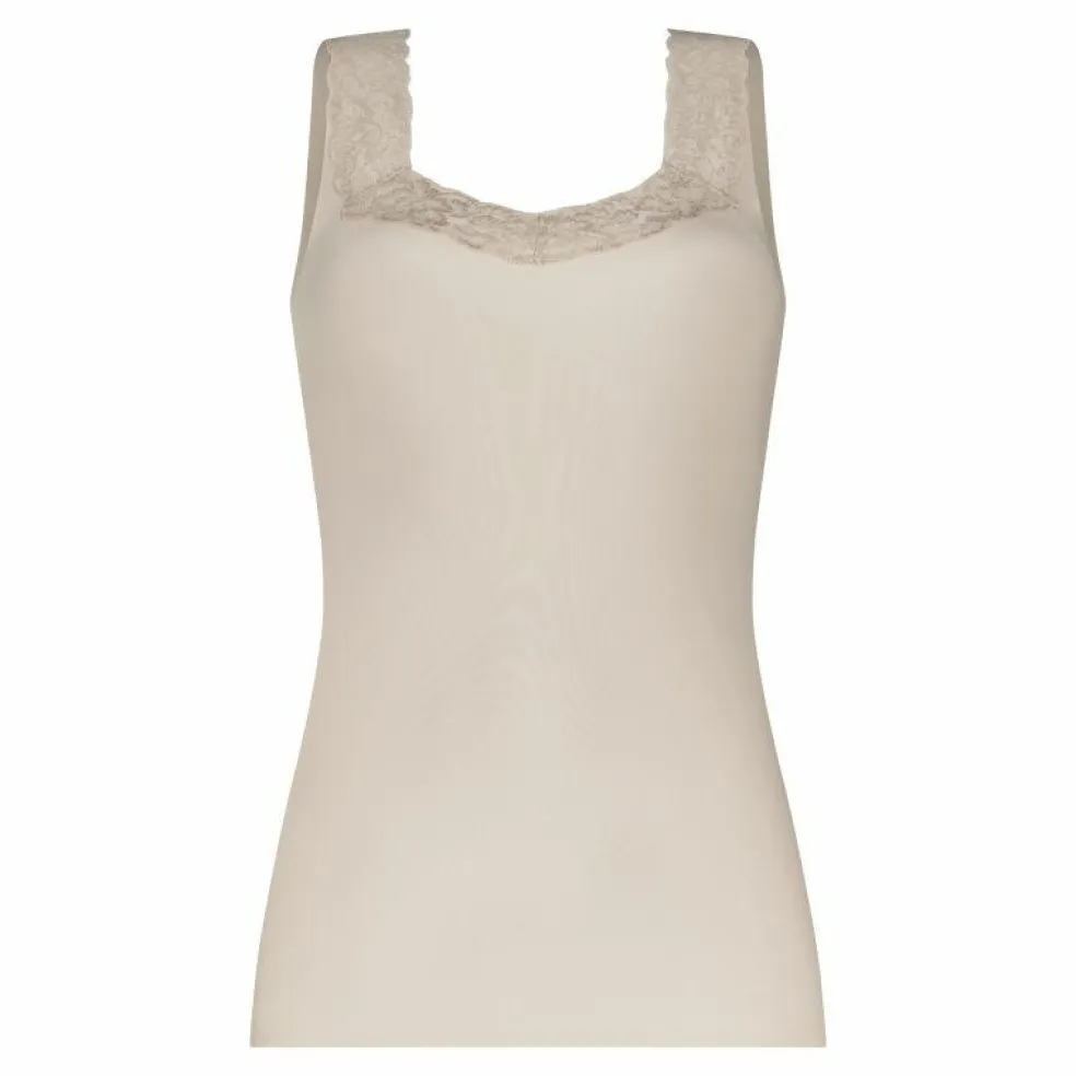 TEN CATE Secrets Lace women singlet met kant (1-pack), dames singlet, amandelkleurig