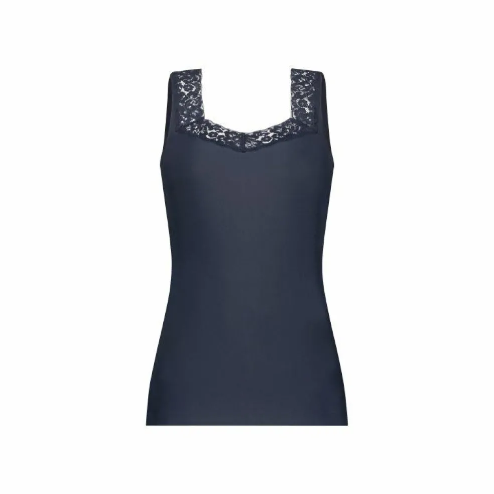 TEN CATE Secrets Lace women singlet met kant (1-pack), dames singlet, donker marine