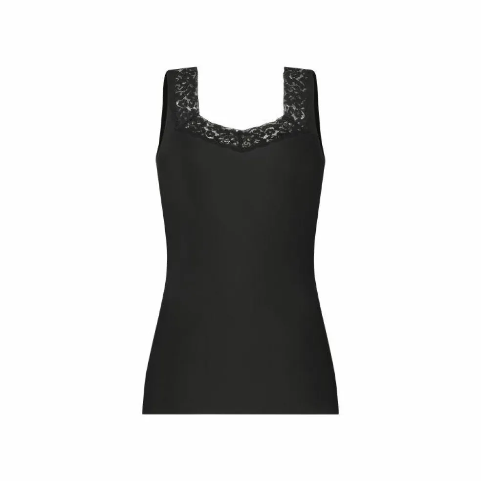 TEN CATE Secrets Lace women singlet met kant (1-pack), dames singlet, zwart