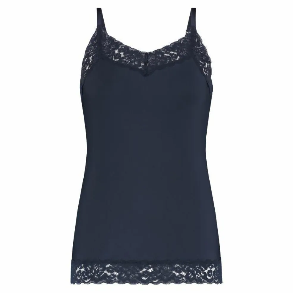 TEN CATE Secrets Lace women spaghetti top met kant (1-pack), dames singlet, donker marine