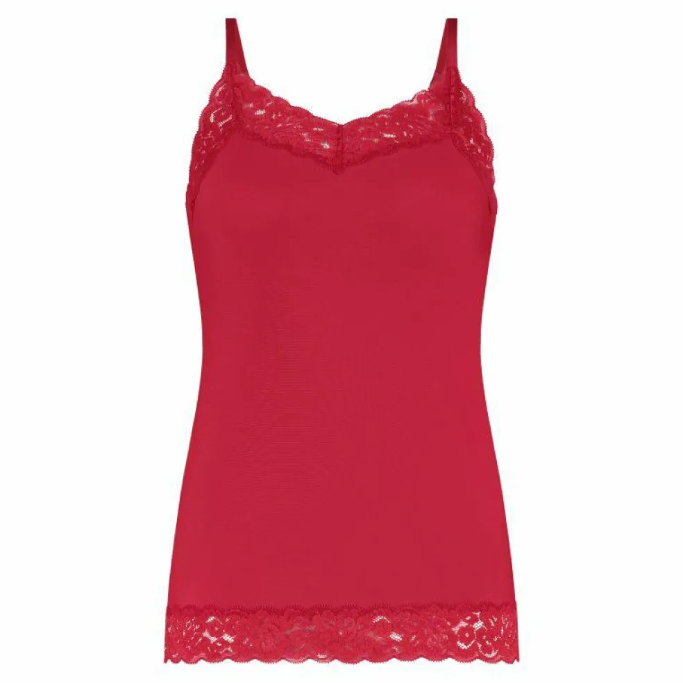 TEN CATE Secrets Lace women spaghetti top met kant (1-pack), dames singlet, rood