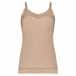 TEN CATE Secrets Lace women spaghetti top met kant (1-pack), dames singlet, walnoot bruin