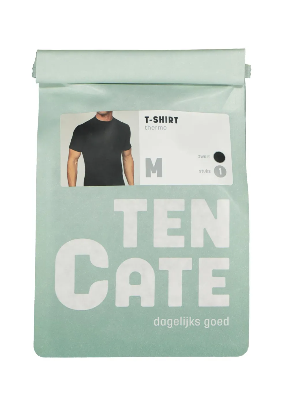 TEN CATE Thermo men T-shirt, heren thermo T-shirt korte mouw en O-hals, zwart