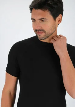 TEN CATE Thermo men T-shirt, heren thermo T-shirt korte mouw en O-hals, zwart