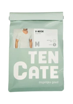 TEN CATE Thermo men V-neck, heren thermo T-shirt V-hals, wit