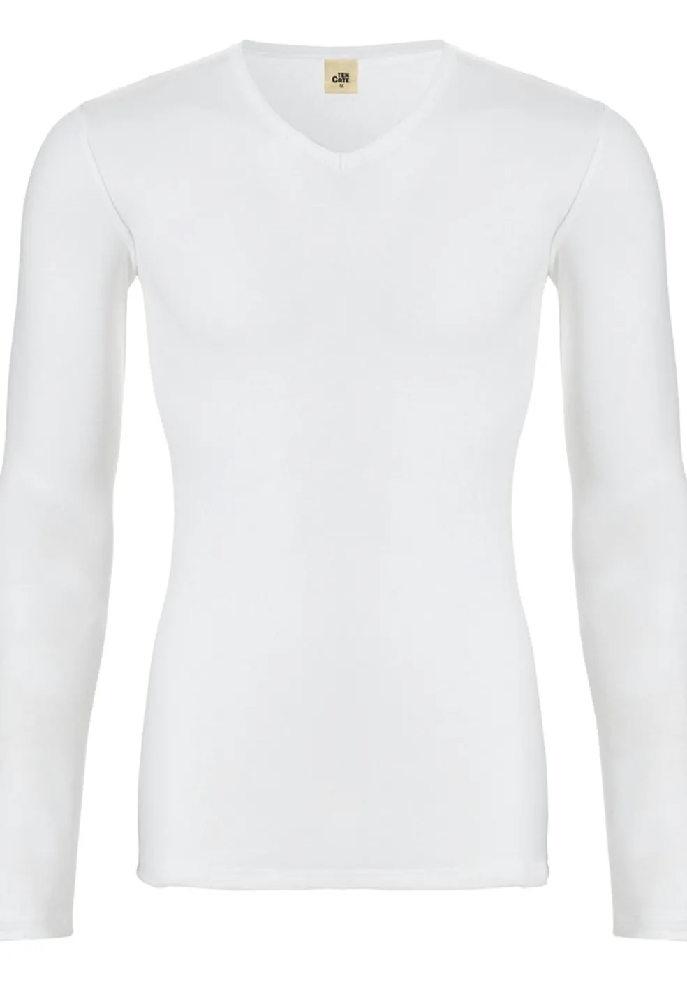 TEN CATE Thermo men V-neck long sleeve, heren thermo T-shirt lange mouw V-hals, wit