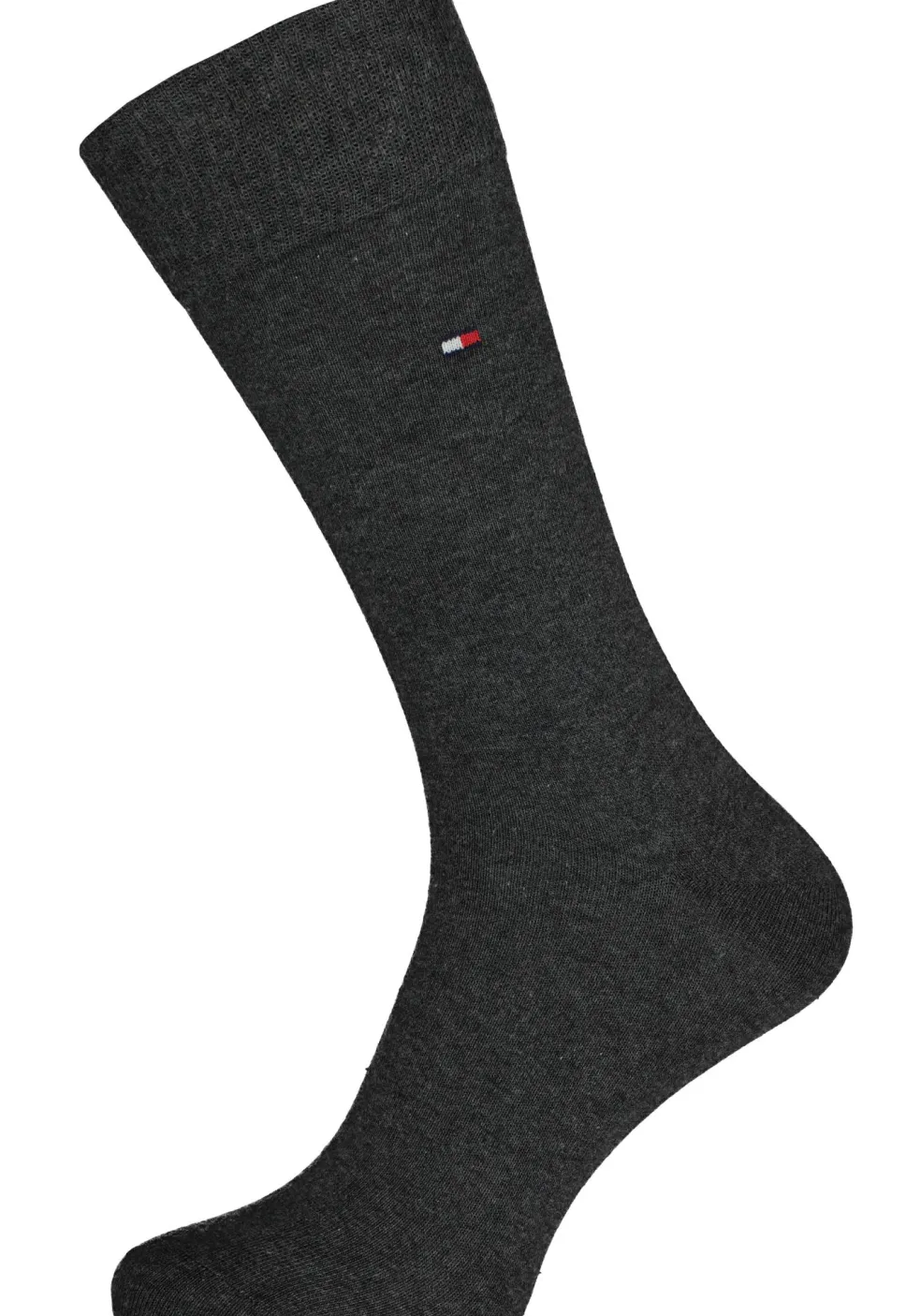 Tommy Hilfiger Check Socks (2-pack), herensokken katoen, geruit en uni, antraciet