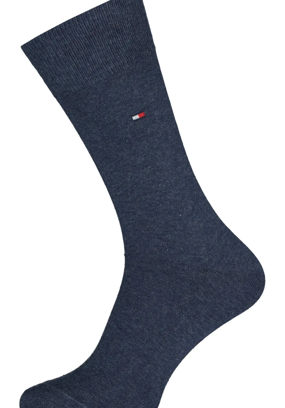 Tommy Hilfiger Check Socks (2-pack), herensokken katoen, geruit en uni, beige met jeansblauw