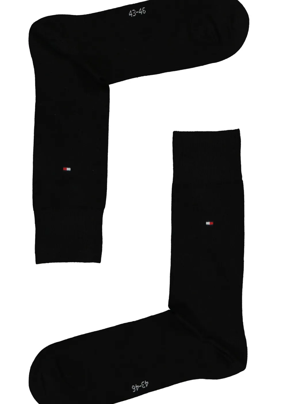 Tommy Hilfiger Check Socks (2-pack), herensokken katoen, geruit en uni, zwart