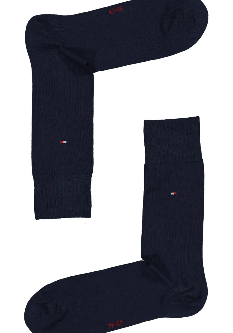 Tommy Hilfiger Check Socks (2-pack), herensokken katoen, geruit en uni, original blauw met rood