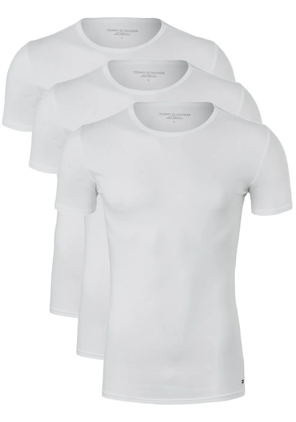Tommy Hilfiger Cotton stretch T-shirts (3-pack), heren T-shirts O-hals, wit