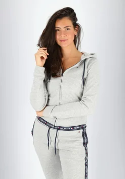 Tommy Hilfiger dames Authentic track pant, joggingbroek normale dikte, grijs melange