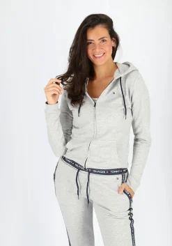 Tommy Hilfiger dames Authentic track pant, joggingbroek normale dikte, grijs melange