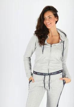 Tommy Hilfiger dames Authentic track pant, joggingbroek normale dikte, grijs melange