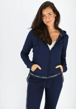 Tommy Hilfiger dames Authentic hoodie, sweatvest met capuchon, middeldik, donkerblauw