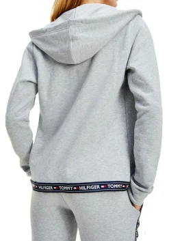 Tommy Hilfiger dames Authentic hoodie, sweatvest met capuchon, middeldik, grijs melange