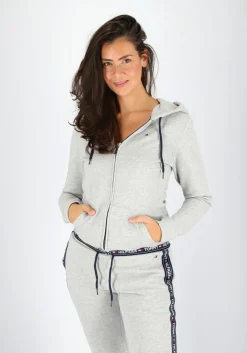 Tommy Hilfiger dames Authentic hoodie, sweatvest met capuchon, middeldik, grijs melange