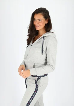 Tommy Hilfiger dames Authentic hoodie, sweatvest met capuchon, middeldik, grijs melange
