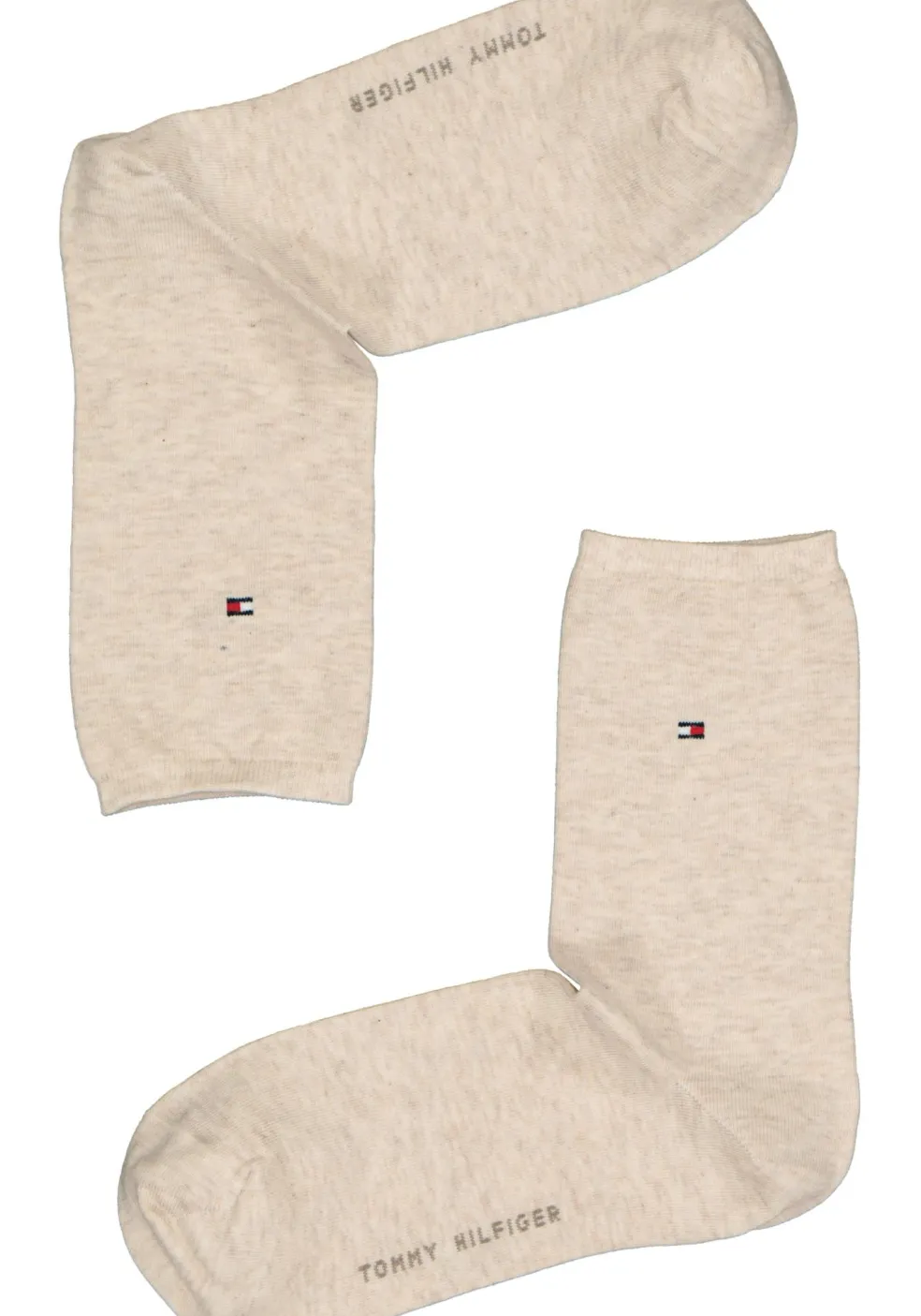 Tommy Hilfiger damessokken Casual (2-pack), uni katoen, licht beige melange