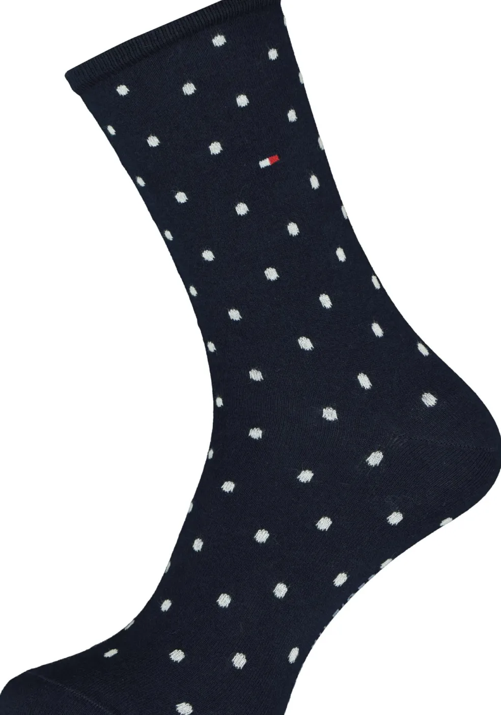 Tommy Hilfiger damessokken Dot (2-pack), uni en gestipt katoen, donkerblauw met wit