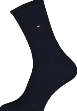 Tommy Hilfiger damessokken Dot (2-pack), uni en gestipt katoen, donkerblauw met wit