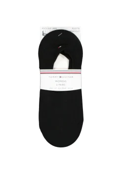 Tommy Hilfiger damessokken Footie (2-pack), onzichtbare sneakersokken katoen, zwart