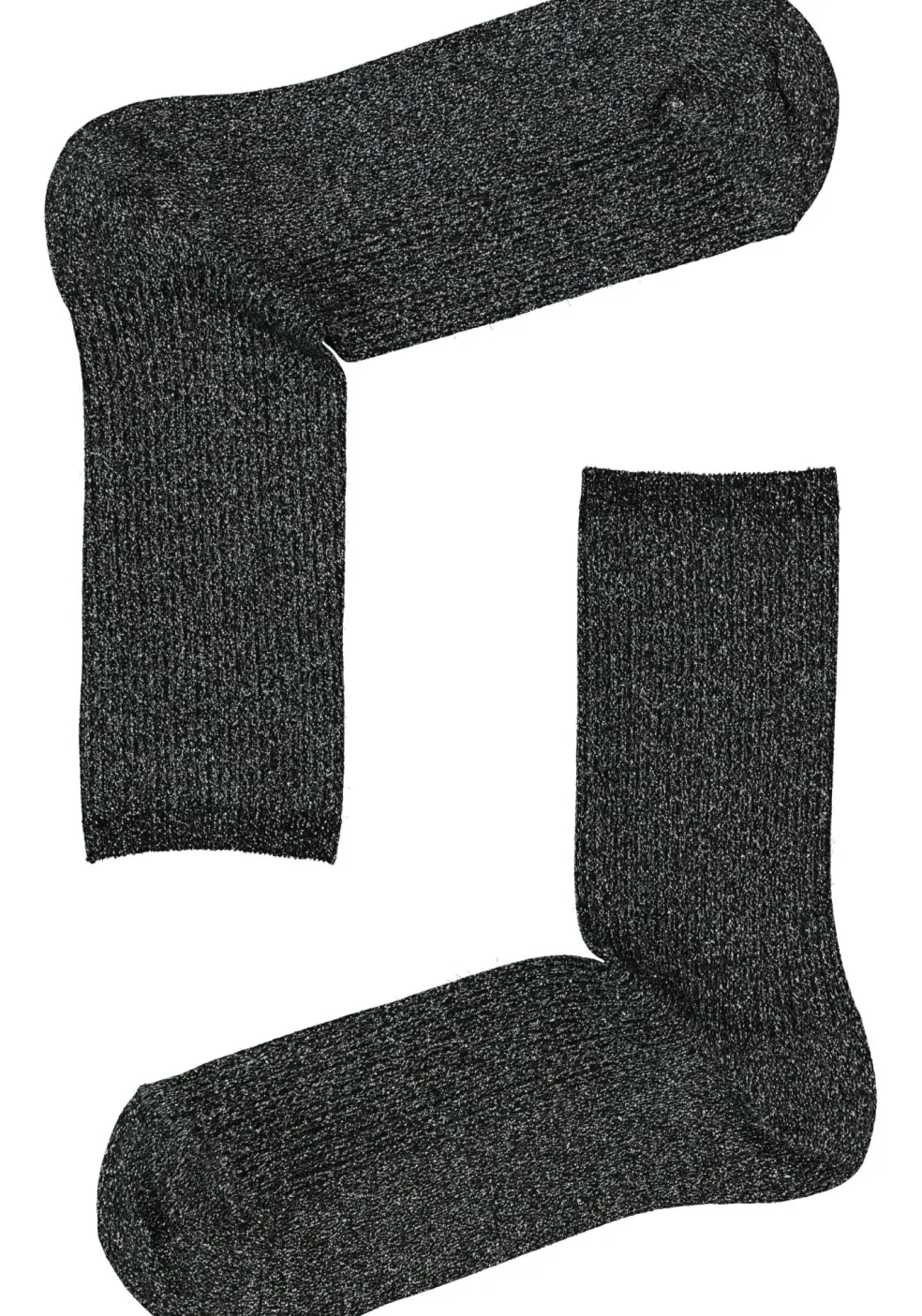 Tommy Hilfiger damessokken Glitter (1-pack), enkelhoog katoen met glitters, zwart met zilver