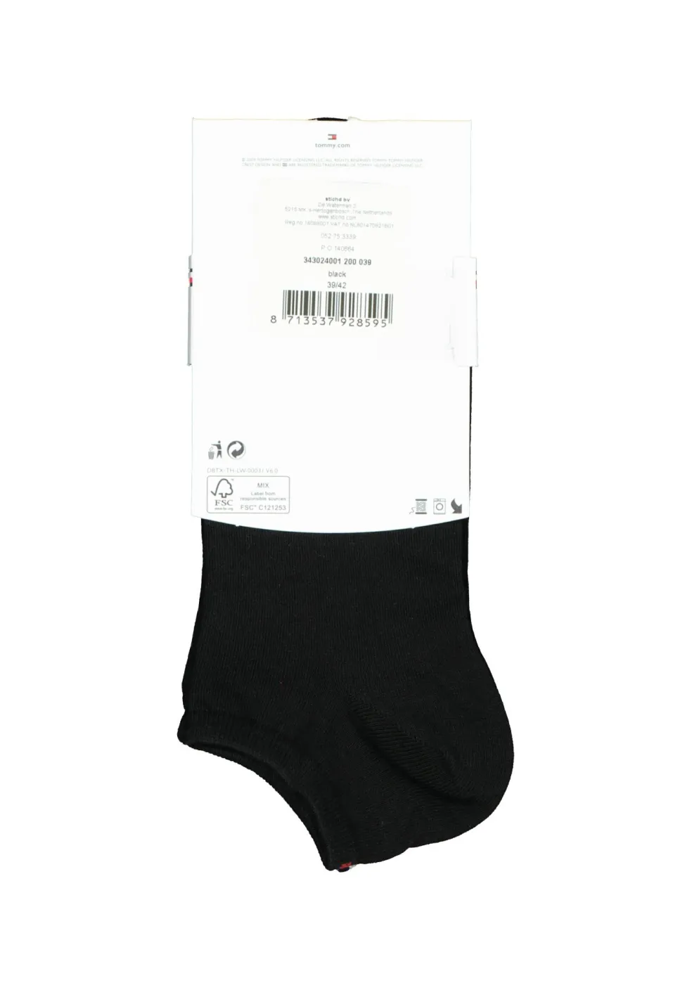 Tommy Hilfiger damessokken Sneaker (2-pack), korte enkelsok katoen, zwart