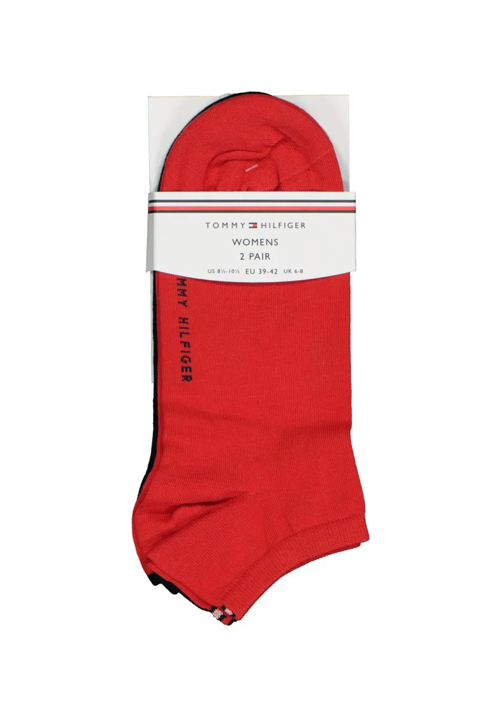 Tommy Hilfiger damessokken Sneaker (2-pack), korte enkelsok katoen, Tommy rood en blauw
