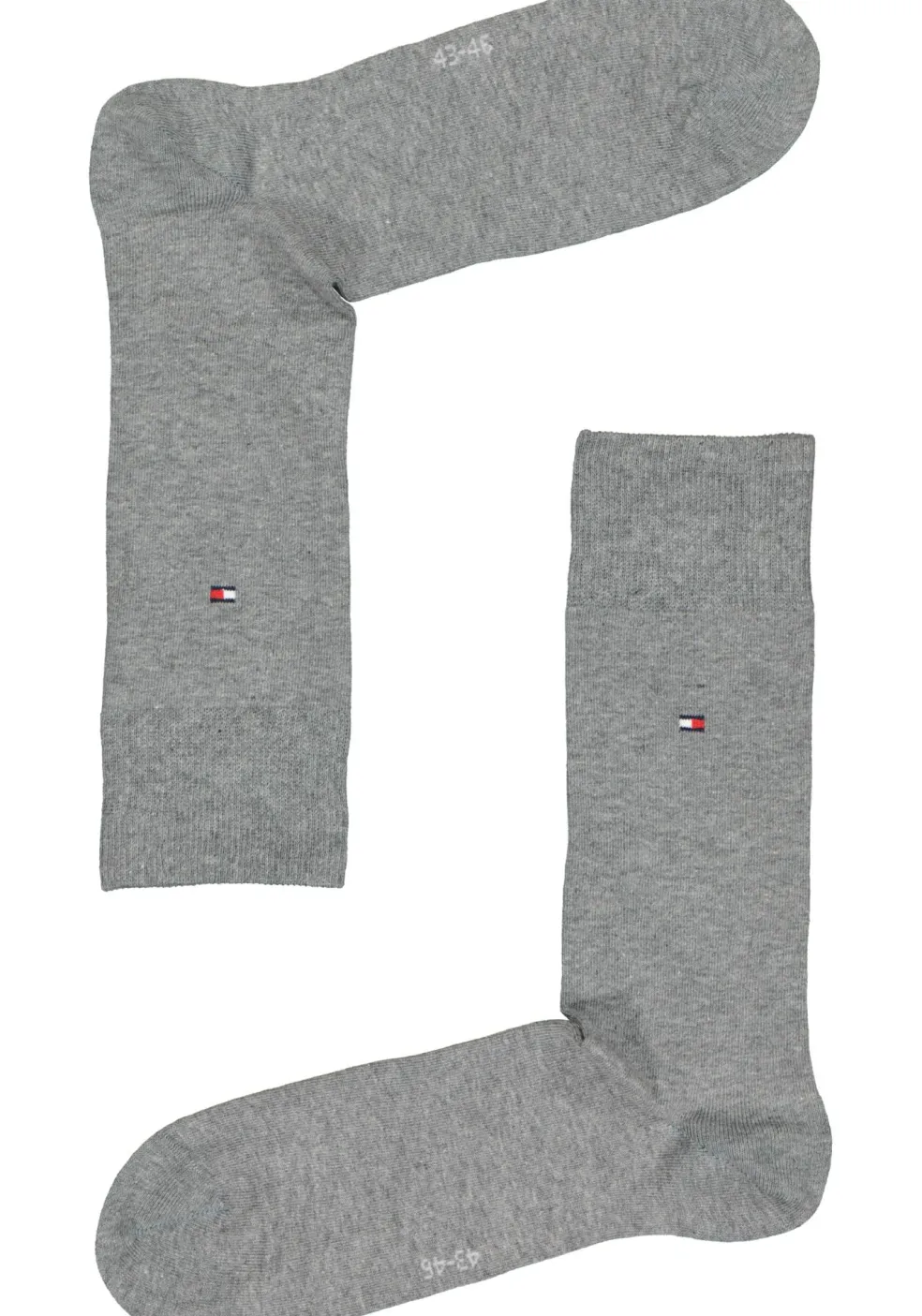 Tommy Hilfiger Duo Stripe Socks (2-pack), herensokken katoen, gestreept en uni, antraciet grijs