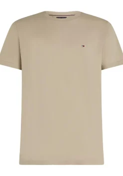Tommy Hilfiger Essential Regular Fit Solid Tee, heren T-shirt korte mouw O-hals, beige