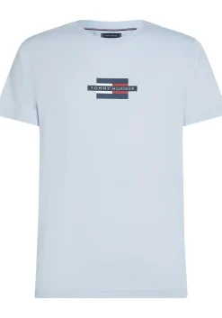 Tommy Hilfiger Flag Box Tee, heren T-shirt korte mouw O-hals, blauw