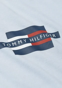 Tommy Hilfiger Flag Box Tee, heren T-shirt korte mouw O-hals, blauw