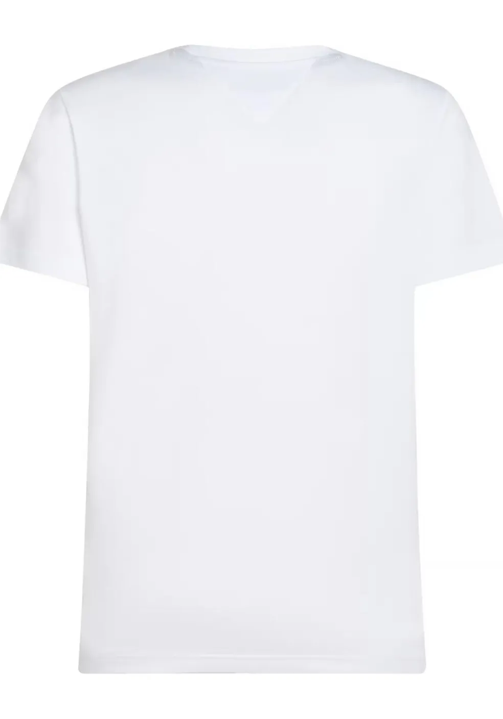 Tommy Hilfiger Flag Box Tee, heren T-shirt korte mouw O-hals, wit