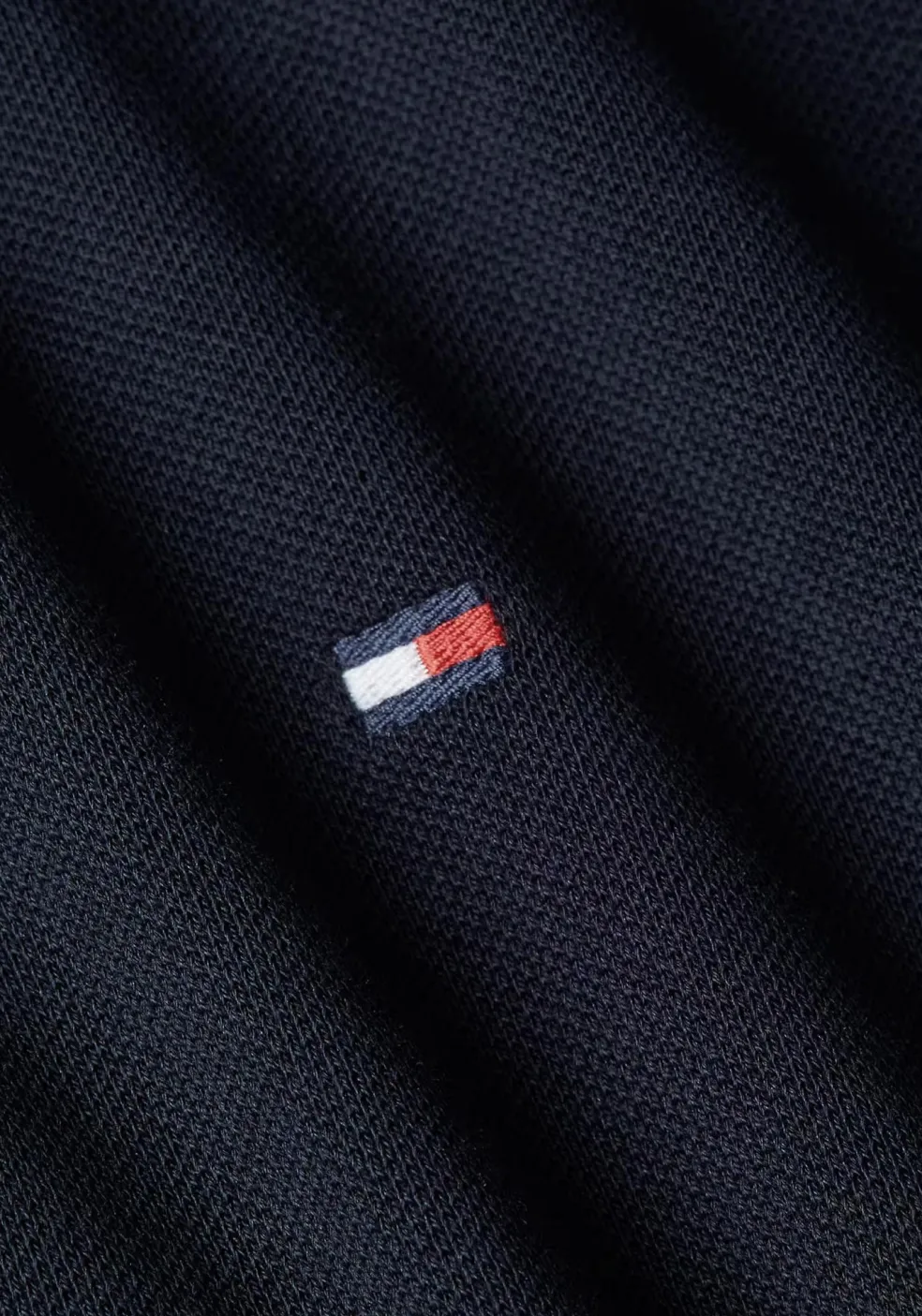 Tommy Hilfiger Flag Cuff Slim Polo, heren poloshirt, donkerblauw