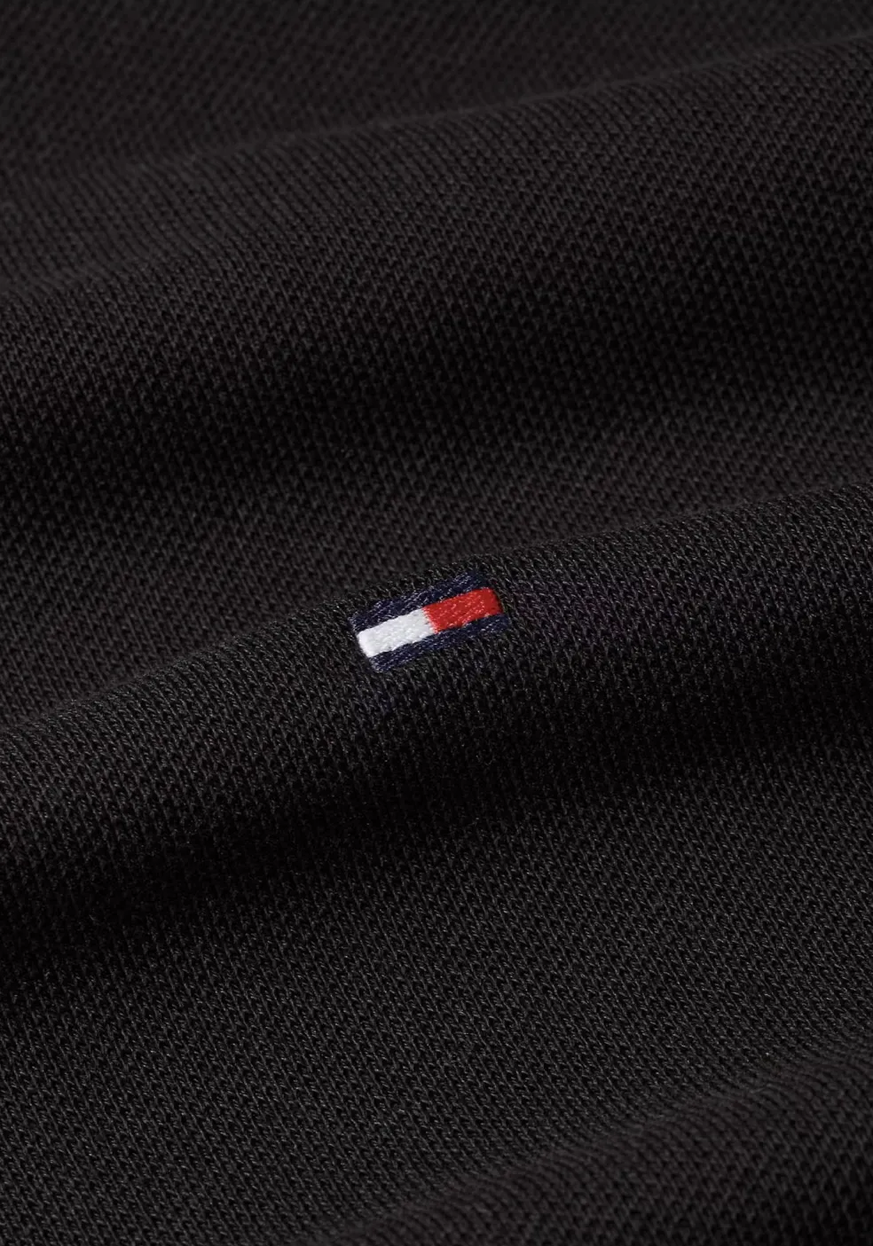Tommy Hilfiger Flag Cuff Slim Polo, heren poloshirt, zwart