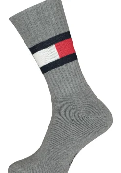 Tommy Hilfiger Flag Socks (1-pack), unisex sportsokken katoen, grijs melange