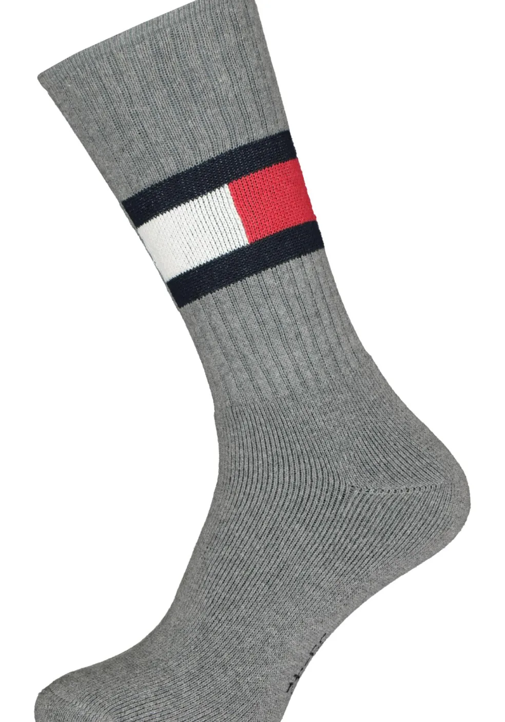 Tommy Hilfiger Flag Socks (1-pack), unisex sportsokken katoen, grijs melange