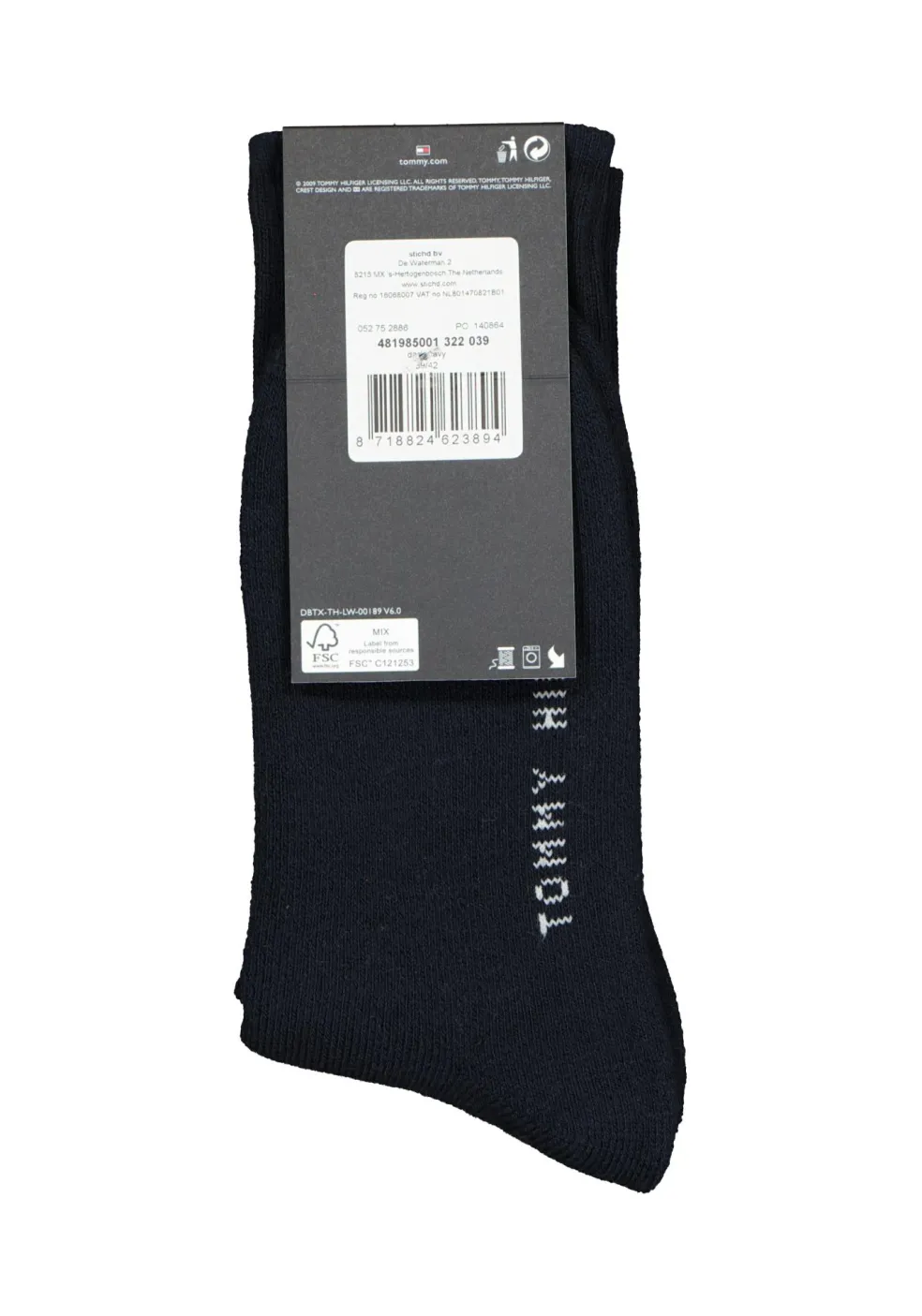 Tommy Hilfiger Flag Socks (1-pack), unisex sportsokken katoen, donkerblauw