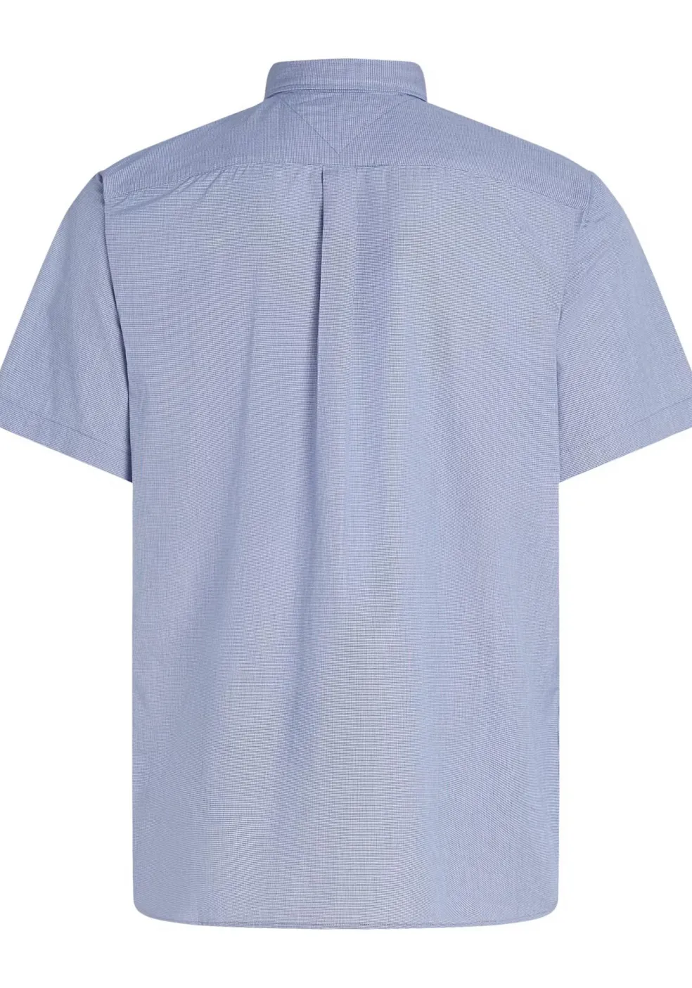 Tommy Hilfiger Flex Poplin Regular Fit Shirt, korte mouw, popeline, heel fijn blauw met wit geruit