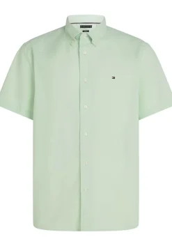 Tommy Hilfiger Flex Poplin Regular Fit Shirt, korte mouw, popeline, lichtgroen