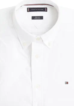 Tommy Hilfiger Flex Poplin Regular Fit Shirt, korte mouw, popeline, wit