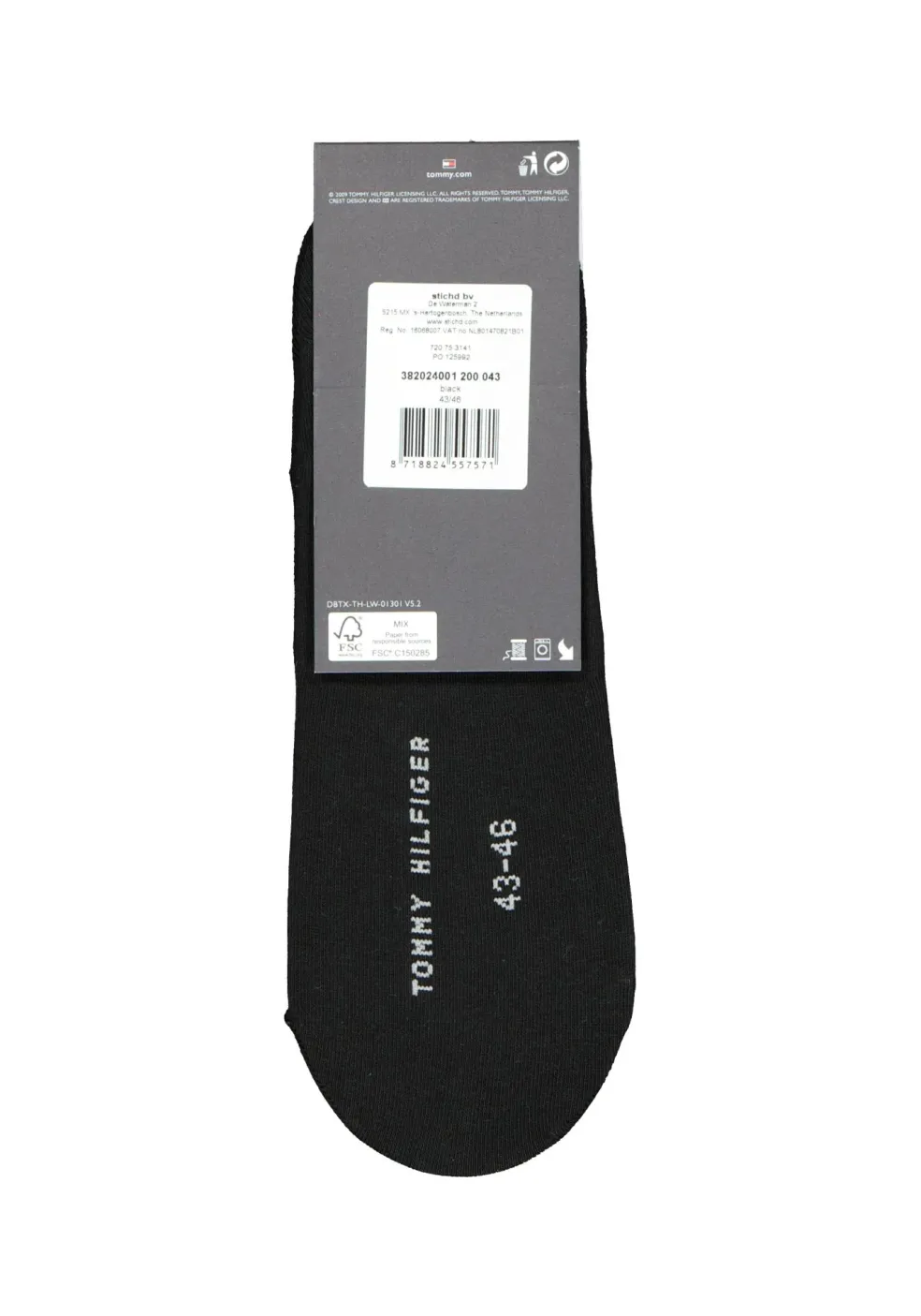 Tommy Hilfiger Footie Socks (2-pack), heren sneaker sokken katoen, onzichtbaar, zwart
