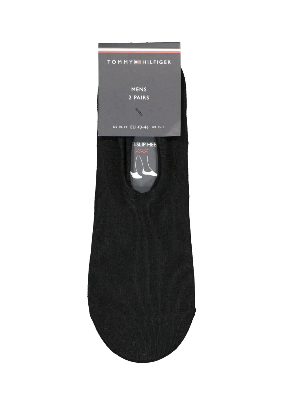 Tommy Hilfiger Footie Socks (2-pack), heren sneaker sokken katoen, onzichtbaar, zwart