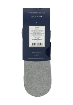Tommy Hilfiger Footie Socks (2-pack), heren sneaker sokken katoen, onzichtbaar, grijs melange