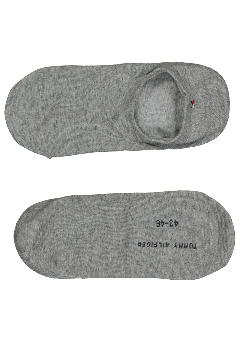 Tommy Hilfiger Footie Socks (2-pack), heren sneaker sokken katoen, onzichtbaar, grijs melange