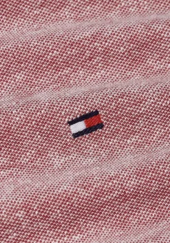 Tommy Hilfiger Linen Pique Regular Polo, heren poloshirt, rood melange